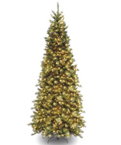 10 ft. Pre-Lit Tiffany Fir Slim Tree with Clear Lights, Plug-In