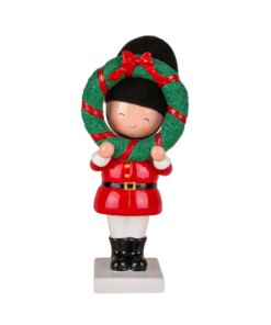 10 in. Christmas Soldier Holding Wreath figurine