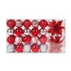 10 in. Red Xmas Ball Set, Shatterproof featuring vibrant red and silver ornaments