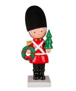 11 in. Christmas Soldier with Wreath and Tree figurine