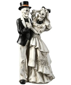 11 in. Halloween Skeleton Bride and Groom Decoration