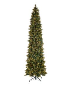 12 ft. Pre-Lit Carolina Pine Slim Tree with Clear Lights, Plug-In