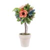 12 in. Spring Multicolor Floral Topiary Decor featuring vibrant wood cuts that mimic blooming flowers