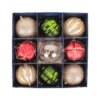 13 in. Gold Xmas Ball Decor Set featuring nine vibrant ornaments
