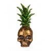 14 in. Halloween Pineapple Skull Tabletop Decoration featuring a vibrant pineapple and a skull