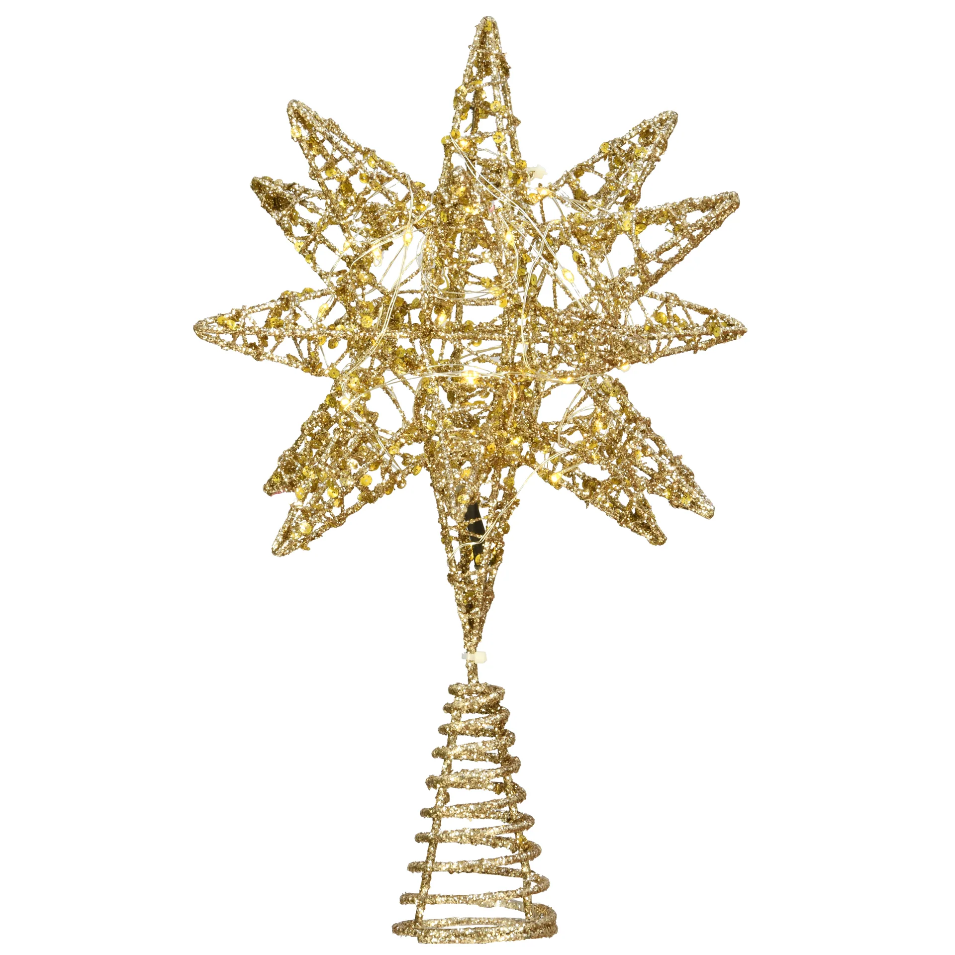 14.5 in. Falling Star Tree Top for Artificial Trees with Dual Color Lights, Plug-In