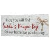 16 in. Santa's Key Tabletop Ornate Christmas Sign, White and Red