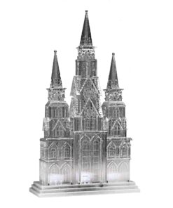17 in. Christmas Cathedral Decoration with White LED Lights