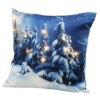 17 in. Winter Scene Pillow with LED Lights featuring a serene winter landscape