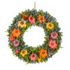 18 in. Spring Multicolor Floral Wreath with Fern