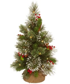 18 -Lit Wintry Pine Tree with LED Lights