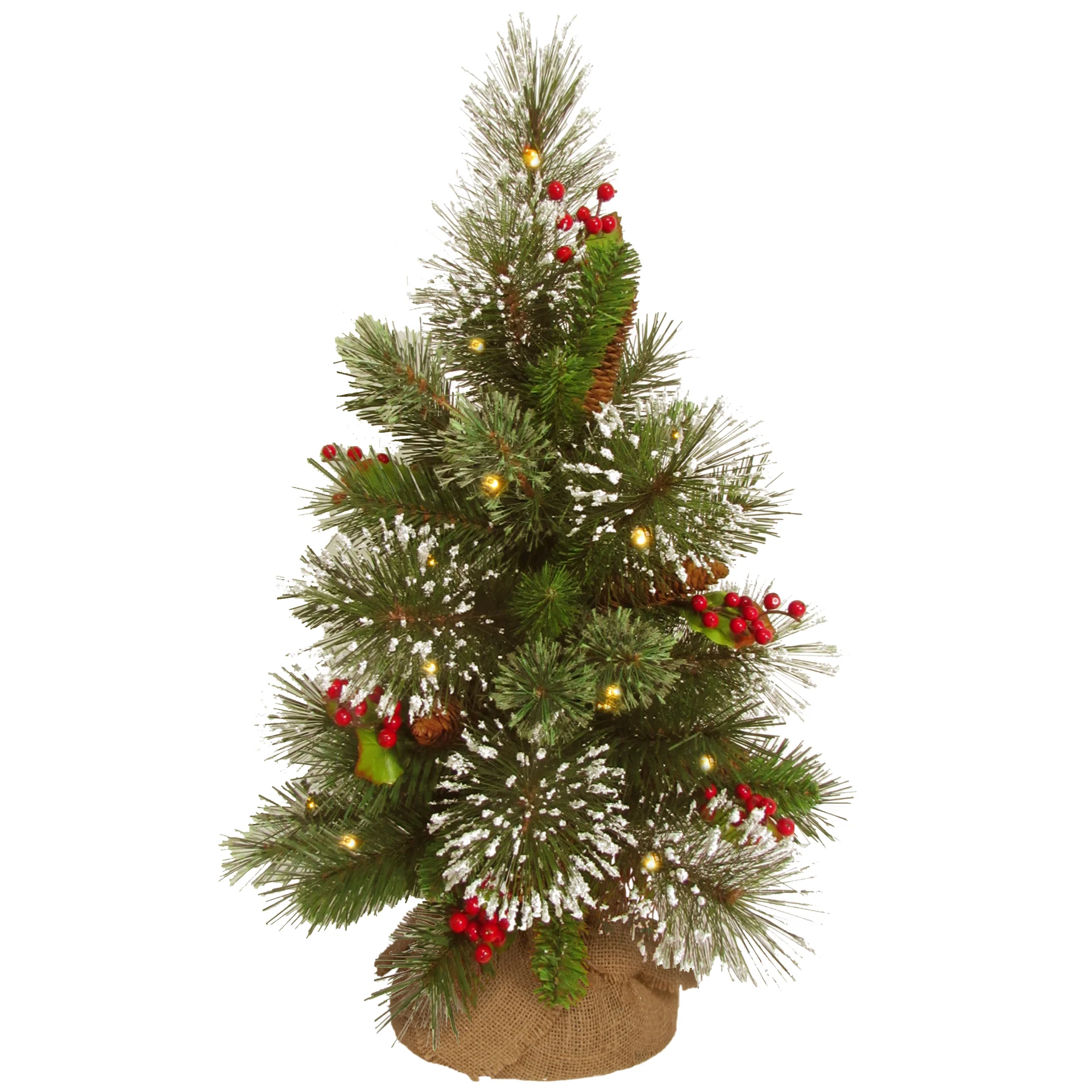18 -Lit Wintry Pine Tree with LED Lights