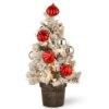2 ft. Pre-Lit Snowy Bristle Pine Tree with LED Lights