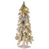 2 ft. Pre-Lit Snowy Downswept Forest Tree with Clear Lights, Plug-In