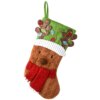 20 in. Be Merry Collection Novelty Teddy Bear Christmas Stocking with Red Scarf and Green Hat