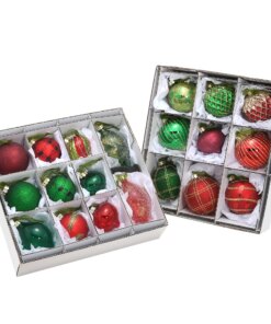 20-Piece Christmas Tree Ornament Set, Rural Homestead Collection featuring vintage-style blown glass ornaments