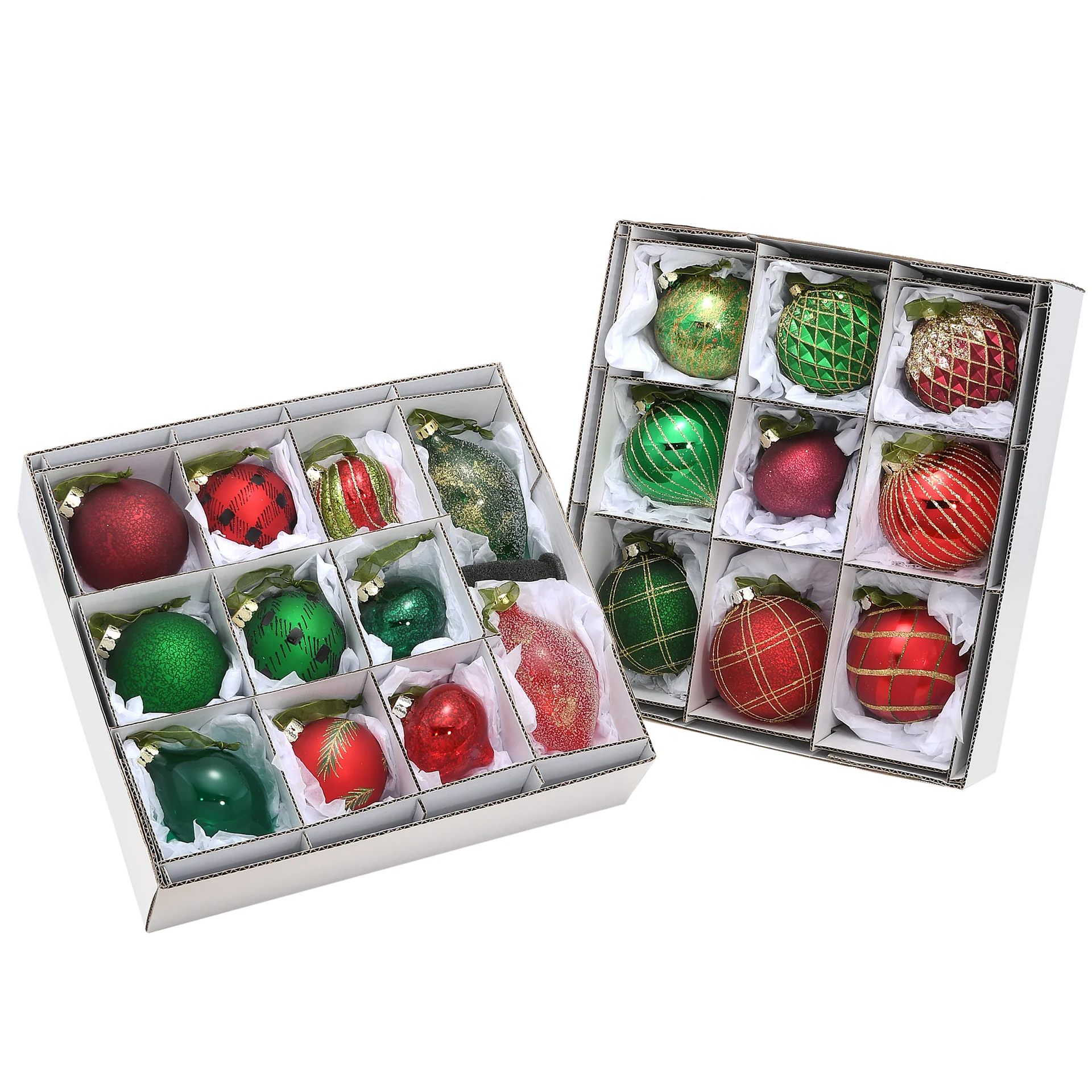 20-Piece Christmas Tree Ornament Set, Rural Homestead Collection featuring vintage-style blown glass ornaments
