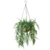 21 in. Spring Hanging Basket with Fern Leaves