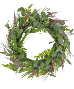 22 in. Spring Wreath with Lavender and Eucalyptus Leaves