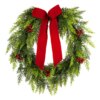 24 in. Christmas Classic Wreath featuring lifelike branch tips and red berries