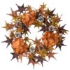 24 in. Fall Wreath with Hydrangeas, Maple Leaves, Pinecones, Berry Clusters