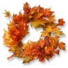 24 in. Fall Wreath with Maple Leaves by National Tree Company