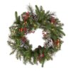 24 in. Pre-Lit Bristle Berry Wreath with LED Lights