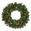 24 in. Pre-Lit Crestwood Spruce Wreath with Clear Lights, Plug-In