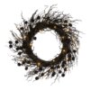 24 in. Pre-Lit Halloween Deadwood Twig Wreath with LED Lights
