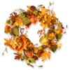25 in. Fall Wreath with Sunflowers, Pinecones, Berry Clusters, Maple Leaves