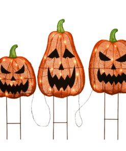 26 in. Halloween Pre-Lit Jack-O-Lantern Garden Stakes