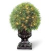 27 in. Pre-Lit Upright Juniper Ball Topiary Tree in a Decorative Urn with Clear Lights