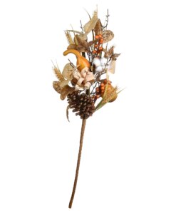 28 in. 2-Piece Fall Bouquet, Decorated with Gourds, Berry Clusters, Pine Cones, Assorted Leaves
