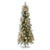 3 ft. Pre-Lit Snowy Downswept Forest Tree with Clear Lights, Plug-In