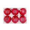 3 in. Red Christmas Ball Shatterproof Snowflake Bauble Ornament Set