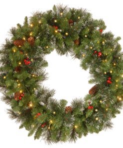 30 in. Pre-Lit Crestwood Spruce Wreath with Twinkly LED Lights, Plug-In