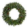 30 in. Pre-Lit Crestwood Spruce Wreath with Warm White LED Lights