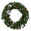 30 in. Pre-Lit Frosted Berry Wreath with Clear Lights, Plug-In