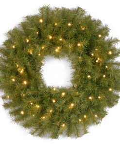 30 in. Pre-Lit Norwood Fir Wreath with Twinkly LED Lights, Plug-In