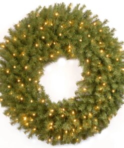 30 in. Pre-Lit Norwood Fir Wreath with Warm White LED Lights