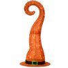 34 in. Halloween Pre-Lit Orange Witch's Hat Outdoor Decoration with LED Lights
