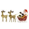 34 in. Santa and Reindeer with Clear Lights, Plug-In decoration
