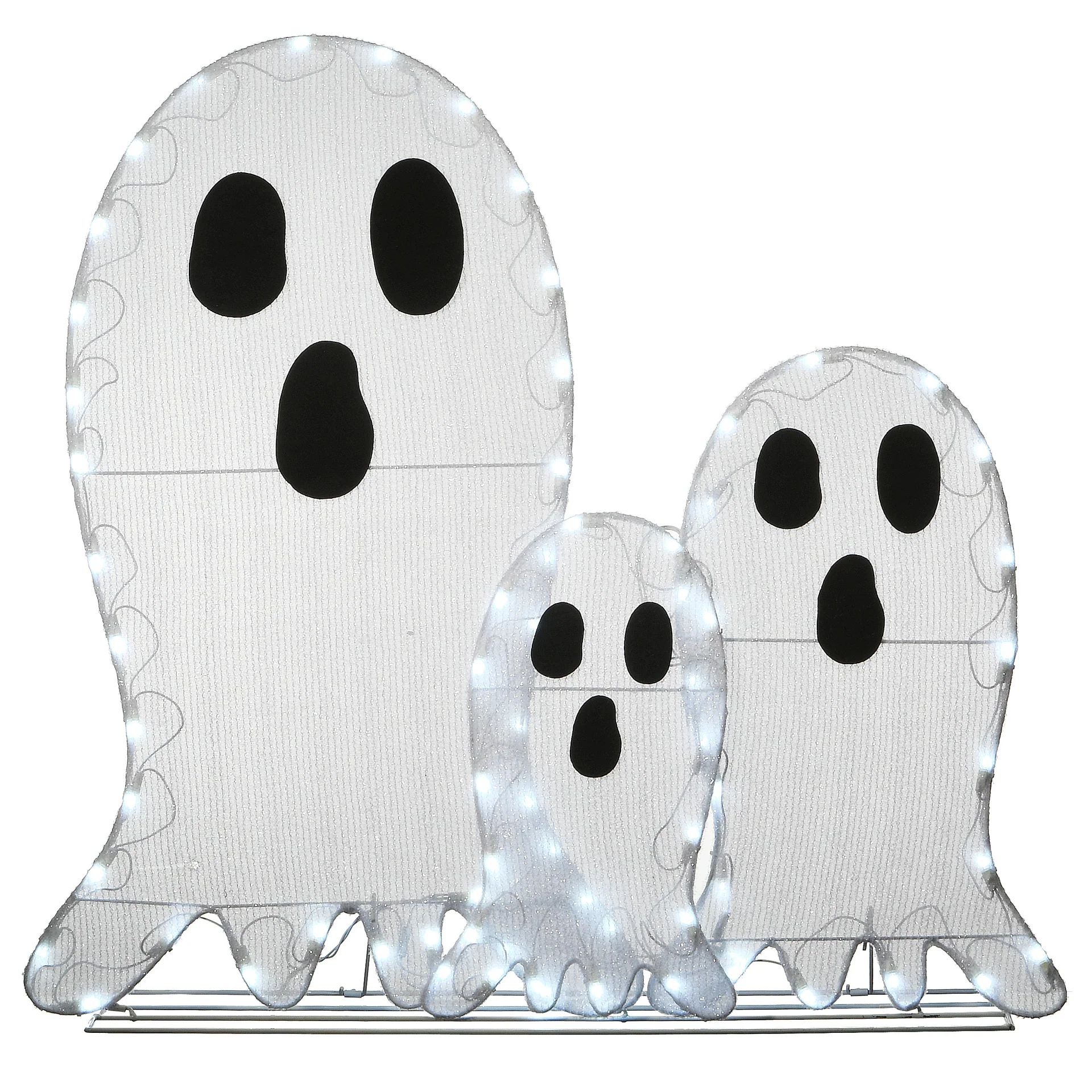 36 in. Halloween Pre-Lit Ghost Trio Outdoor Decoration with LED Lights, Plug-In