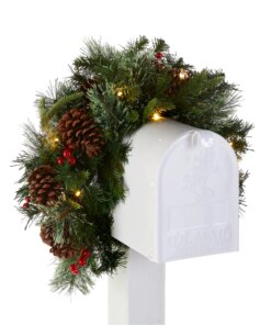 36 in. Pre-Lit Colonial Fir Mailbox Swag with LED Lights