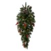 36 in. Pre-Lit Frosted Berry Teardrop Swag with Warm White LED Lights