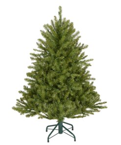 4 ft. Pre-Lit Dunhill Fir Hinged Tree with Warm White LED Lights, Plug-In
