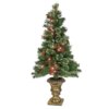 4 ft. Pre-Lit Glistening Pine Tree with Clear Lights, Plug-In