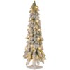 4 ft. Pre-Lit Snowy Downswept Forest Tree with Clear Lights, Plug-In