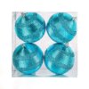 4-Piece Shatterproof Swirling Blue Ornaments