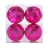 4-Piece Shatterproof Swirling Pink Ornaments